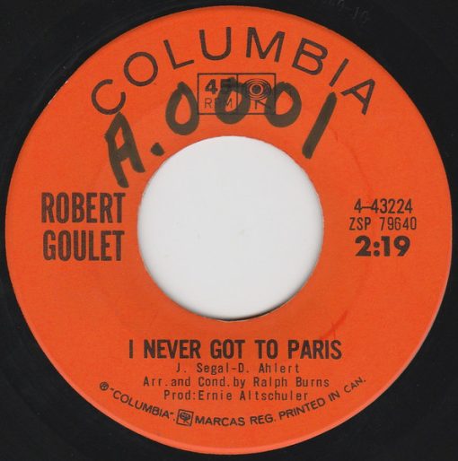 Robert Goulet - I Never Got To Paris (7", Single) (Near Mint (NM or M-))