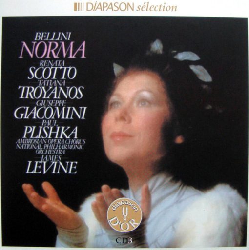 Vincenzo Bellini / Renata Scotto, Tatiana Troyanos, Giuseppe Giacomini, Paul Plishka, The Ambrosian Opera Chorus, National Philharmonic Orchestra, James Levine (2) - Norma (2xCD, Album, RE, RM, Car) (Near Mint (NM or M-))