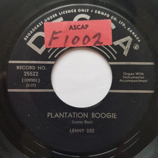 Lenny Dee (2) - Plantation Boogie / You Can't Be True, Dear (7", Single) (Very Good Plus (VG+))