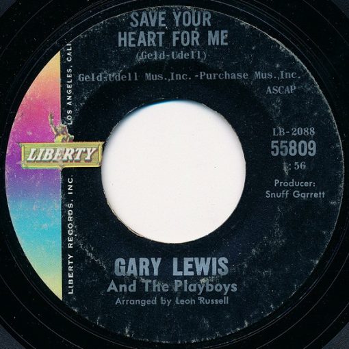 Gary Lewis & The Playboys - Save Your Heart For Me (7", Single, Styrene, She) (Very Good Plus (VG+))