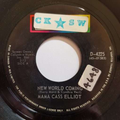 Cass Elliot - New World Coming (7", Single) (Very Good Plus (VG+))