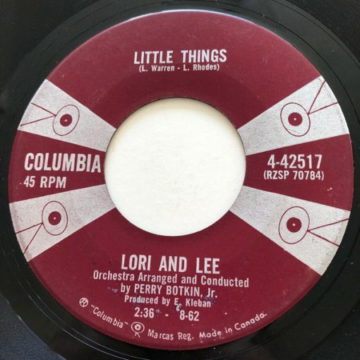 Lori And Lee - Little Things / My Heart Sings (7", Single) (Very Good Plus (VG+))