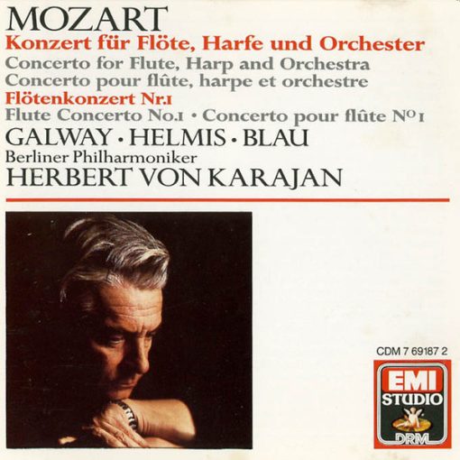 Wolfgang Amadeus Mozart, James Galway • Fritz Helmis • Andreas Blau, Berliner Philharmoniker, Herbert von Karajan - Konzert Für Flöte, Harfe Und Orchester = Concerto For Flute, Harp And Orchestra = Concerto Pour Flûte, Harpe Et Orchestre / Flötenkonzert Nr. 1 = Flute Concerto No. 1 = Concerto Pour Flûte Nº 1 (CD, RE, RM) (Near Mint (NM or M-))