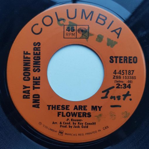 Ray Conniff And The Singers - These Are My Flowers / Songs Are For Lovers (7", Single) (Near Mint (NM or M-))