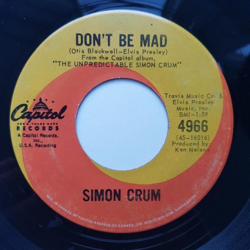 Simon Crum - Don't Be Mad / Little Red Webb (7", Single) (Good Plus (G+))