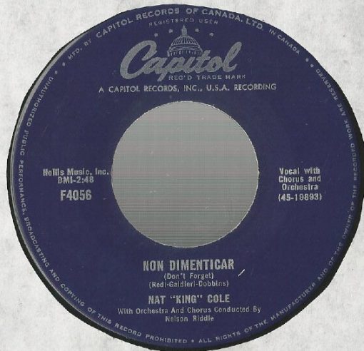 Nat King Cole - Non Dimenticar ("Don't Forget") / Bend A Little My Way (7", Single) (Near Mint (NM or M-))