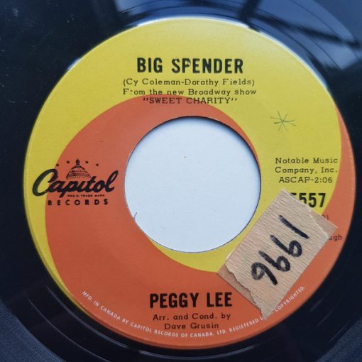 Peggy Lee - Big Spender (7", Single, Scr) (Near Mint (NM or M-))