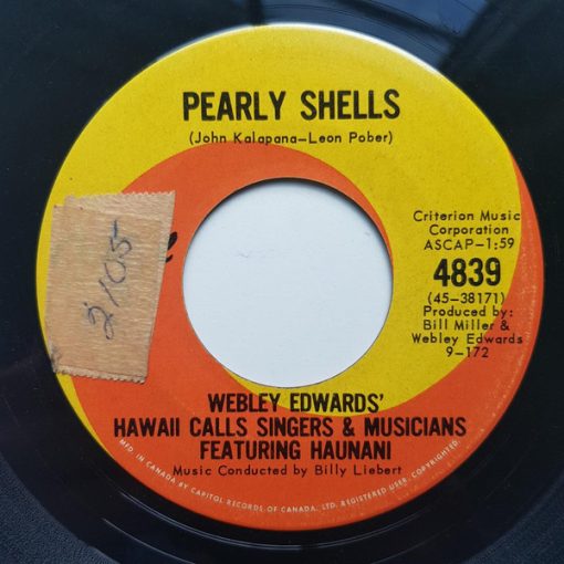 Webley Edwards - Pearly Shells / Mutiny On The Bounty (7", Single) (Very Good (VG))