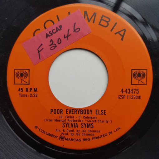 Sylvia Syms - Poor Everybody Else / There's Gotta Be Something Better Than This (7", Single) (Very Good Plus (VG+))