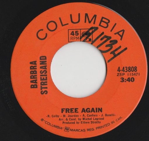 Barbra Streisand - Free Again / I've Been Here (7", Single) (Near Mint (NM or M-))