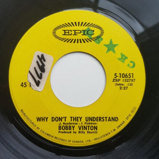 Bobby Vinton - Why Don't They Understand / Where Is Love? (7") (Near Mint (NM or M-))