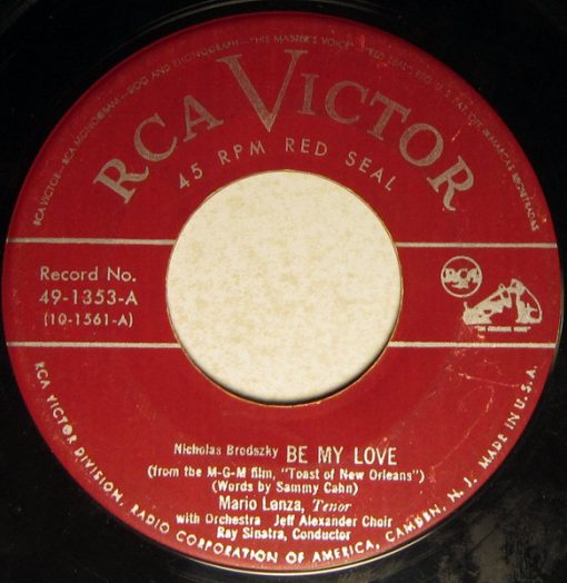 Mario Lanza - Be My Love / I'll Never Love You (7") (Near Mint (NM or M-))