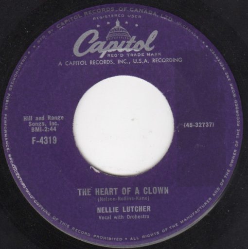 Nellie Lutcher - The Heart Of A Clown (7", Single) (Very Good Plus (VG+))