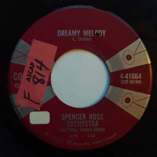 Spencer Ross And His Orchestra - Song For A Summer Night / Dreamy Melody (7", Single) (Very Good Plus (VG+))