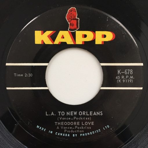 Theodore Love - L.A. To New Orleans / I'm In Love With Mary (A Love Song) (7", Single) (Near Mint (NM or M-))