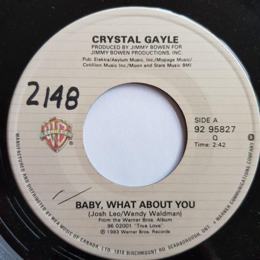 Crystal Gayle - Baby What About You (7", Single, All) (Near Mint (NM or M-))