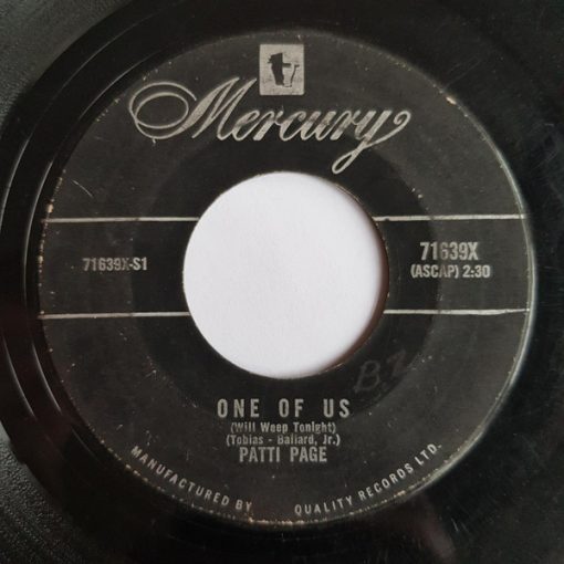 Patti Page - One Of Us (Will Weep Tonight) (7", Single, Mono) (Near Mint (NM or M-))