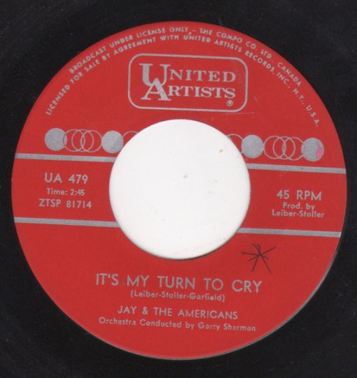 Jay & The Americans - It's My Turn To Cry (7", Single) (Very Good Plus (VG+))