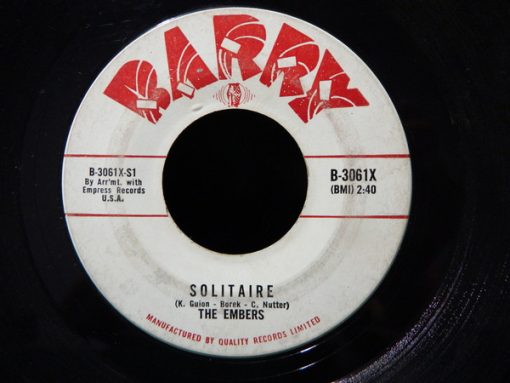 The Embers (9) - Solitaire (7", Single) (Very Good Plus (VG+))