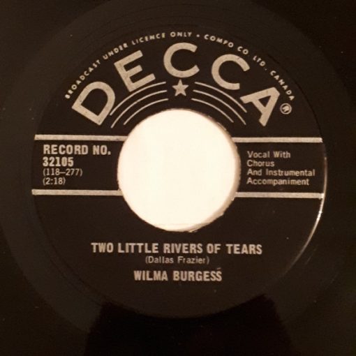 Wilma Burgess - Two Little Rivers Of Tears (7", Single) (Very Good Plus (VG+))