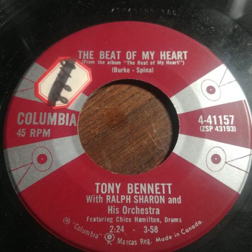 Tony Bennett With Ralph Sharon And His Orchestra - The Beat Of My Heart / Crazy Rhythm (7") (Very Good Plus (VG+))