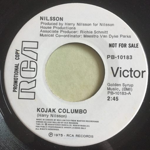 Harry Nilsson - Kojak Columbo / Turn Out The Light (7", Single, Promo) (Very Good Plus (VG+))