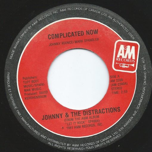 Johnny & The Distractions - Complicated Now (7") (Near Mint (NM or M-))