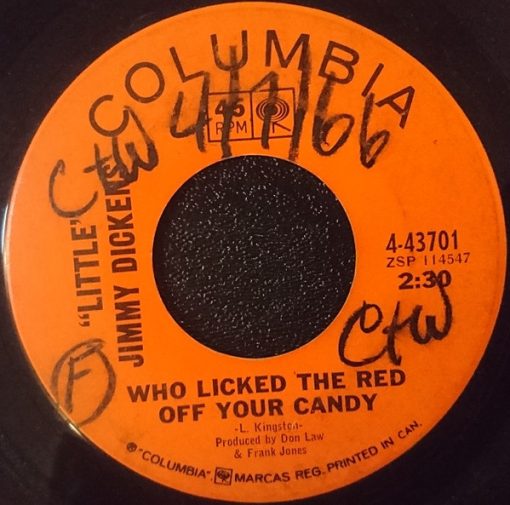 Little Jimmy Dickens - Who Licked The Red Off Your Candy / You Don't Have Time For Me (7", Single) (Very Good (VG))