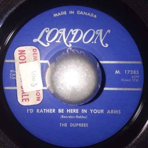 The Duprees - I'd Rather Be Here In Your Arms (7", Single) (Very Good Plus (VG+))