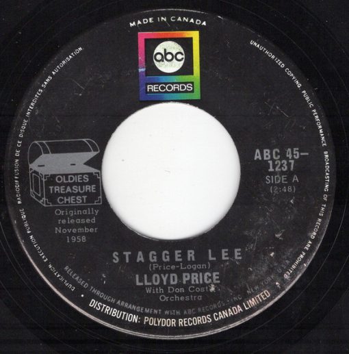 Lloyd Price With Don Costa Orchestra - Personality / Stagger Lee (7", Single, RE) (Very Good Plus (VG+))