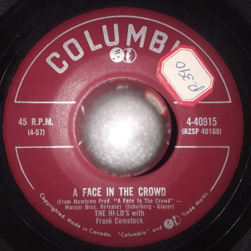 The Hi-Lo's - A Face In The Crowd (7") (Very Good Plus (VG+))