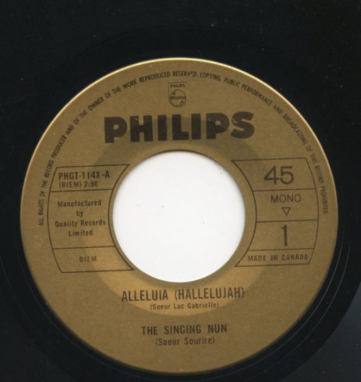 The Singing Nun, Soeur Sourire - Alleluia (Hallelujah) (7", Single, Mono) (Near Mint (NM or M-))