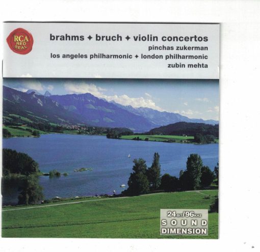 Johannes Brahms • Max Bruch, Pinchas Zukerman, Los Angeles Philharmonic Orchestra • London Philharmonic Orchestra, Zubin Mehta - Violin Concertos (CD, Album) (Near Mint (NM or M-))