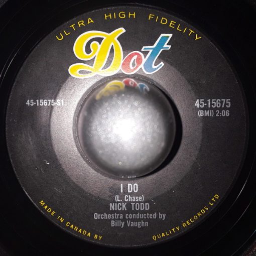 Nick Todd - At The Hop / I Do (7") (Near Mint (NM or M-))