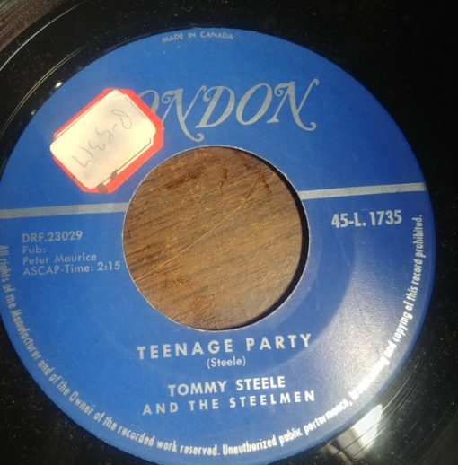 Tommy Steele And The Steelmen - Butterfingers / Teenage Party (7", Single, Mono) (Very Good Plus (VG+))