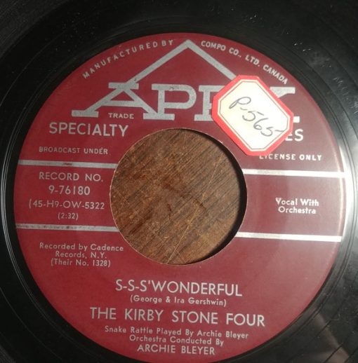 The Kirby Stone Four - S-S-S'Wonderful / Raven (7", Single) (Very Good Plus (VG+))