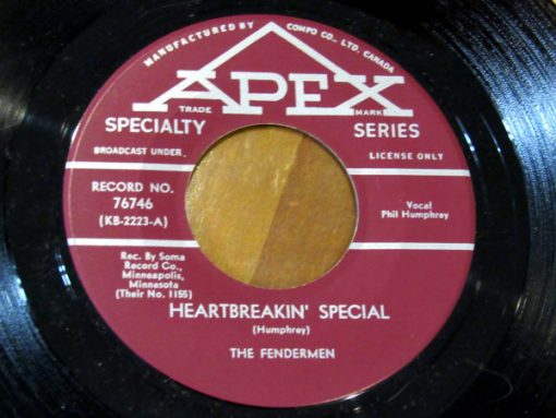 The Fendermen - Heartbreakin' Special / Can't You Wait (7", Single) (Very Good Plus (VG+))