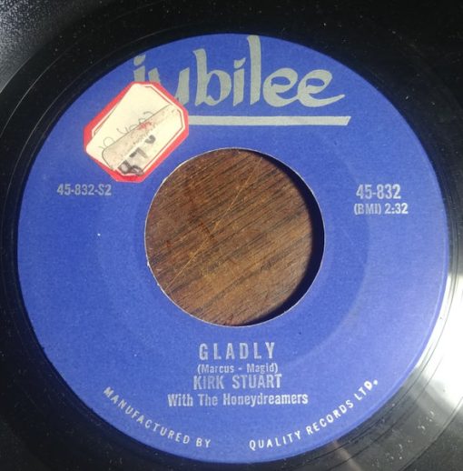 Kirk Stuart With The Honeydreamers - Gladly / The Swingin' Shepherd Blues (7", Single) (Very Good Plus (VG+))