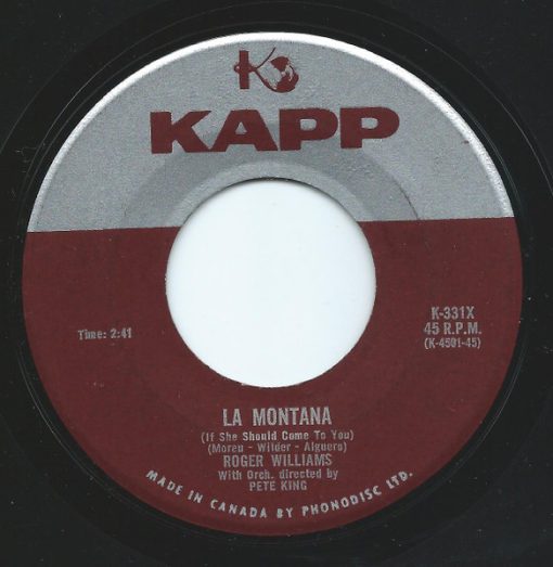 Roger Williams (2) - La Montana (If She Should Come To You) (7") (Near Mint (NM or M-))