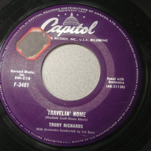 Trudy Richards - Temptation / Travelin' Home (7", Single) (Very Good Plus (VG+))