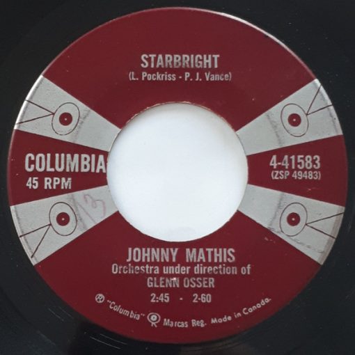 Johnny Mathis - Starbright / All Is Well (7") (Near Mint (NM or M-))