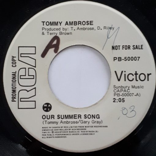 Tommy Ambrose - Our Summer Song (7", Promo) (Very Good (VG))