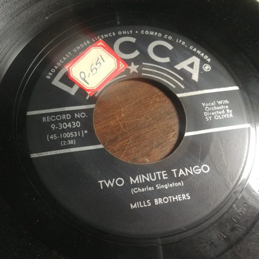 The Mills Brothers - Two Minute Tango (7", Single) (Very Good Plus (VG+))