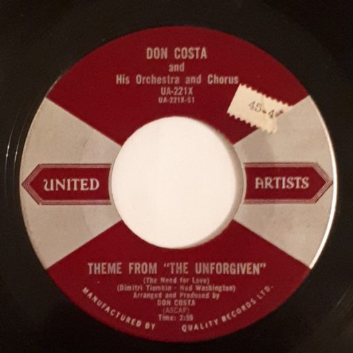 Don Costa's Orchestra And Chorus - Theme From "The Unforgiven" (7", Single) (Near Mint (NM or M-))