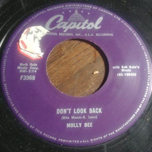 Molly Bee With Bob Bain's Music - Don't Look Back (7", Single) (Very Good Plus (VG+))