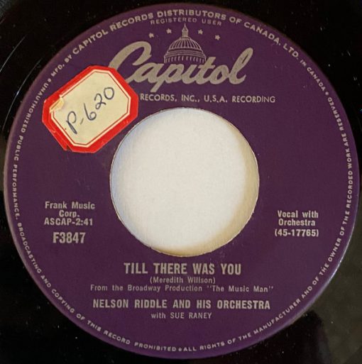 Nelson Riddle And His Orchestra - Till There Was You (7", Single) (Very Good Plus (VG+))