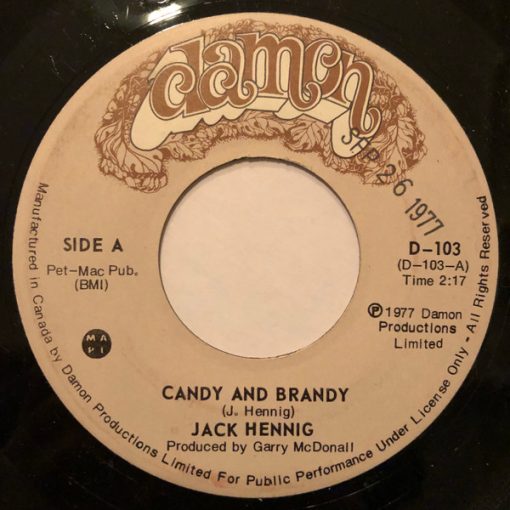 Jack Hennig - Candy And Brandy (7", Single) (Very Good Plus (VG+))