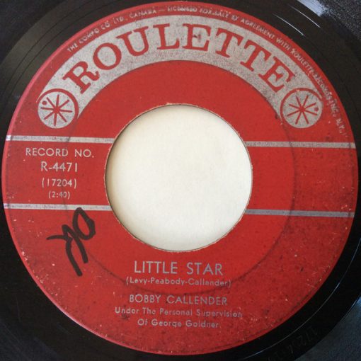 Bobby Callender - Little Star / Love And Kisses (7") (Very Good Plus (VG+))