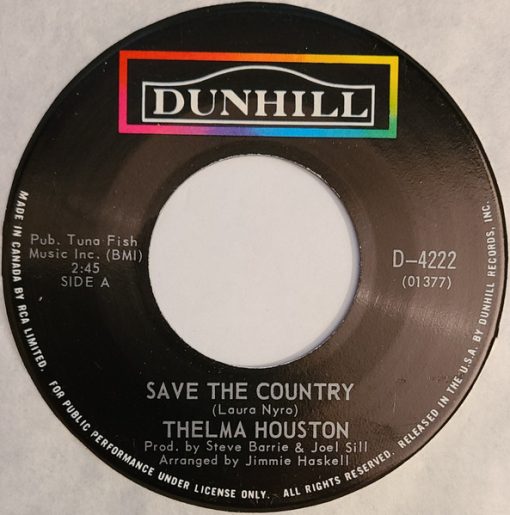 Thelma Houston - Save The Country / I Just Can't Stay Away (7", Single) (Very Good Plus (VG+))