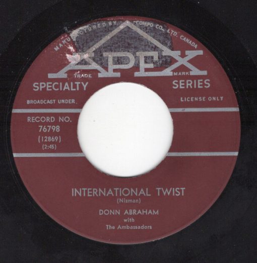 Donn Abraham With  The Ambassadors (48) - International Twist  (7", Single) (Very Good Plus (VG+))